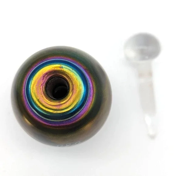 Robert Eickholt Signed Iridescent Art Glass Perfume Bottle Purples Blues 1990 - Picture 6 of 12